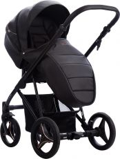 Детская коляска 2 в 1 Bebetto Flavio PRO 06 black, 100% Эко-кожа,